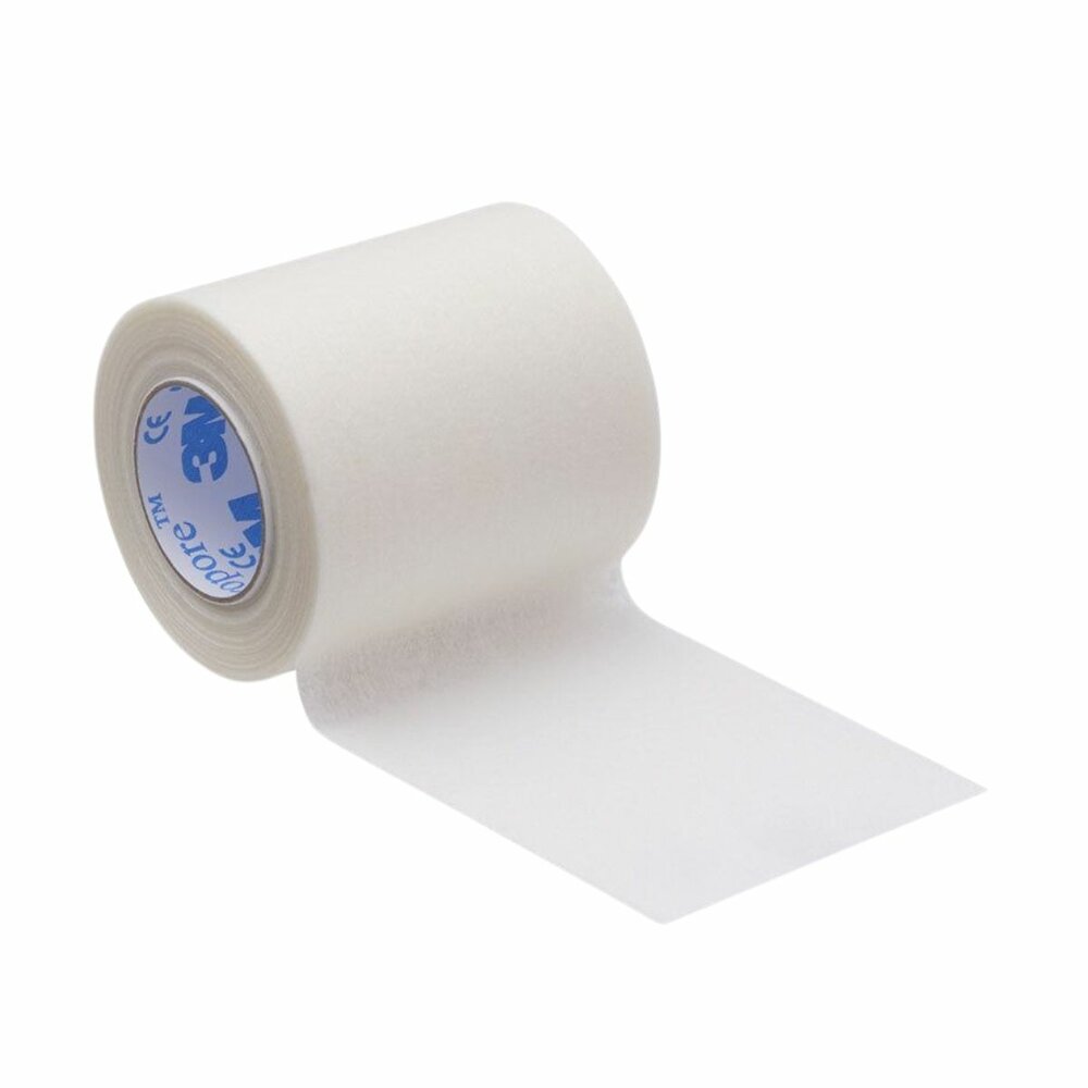 3M&trade; Micropore 5cmx9,1m wit medical hypoallergene paper tape extra breed 