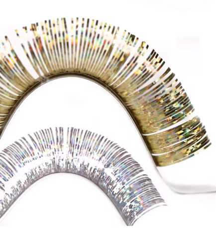 Gekleurde glitter wimperextensions