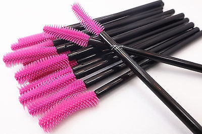 Siliconen wimperborstel (20st) zwart/roze